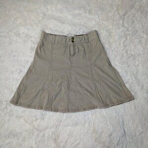 Khaki Corduroy Midi Skirt